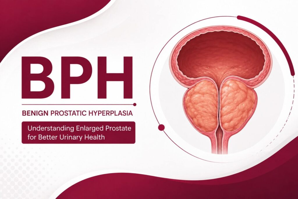 BPH (benign prostatic hyperplasia) showing an enlarged prostate